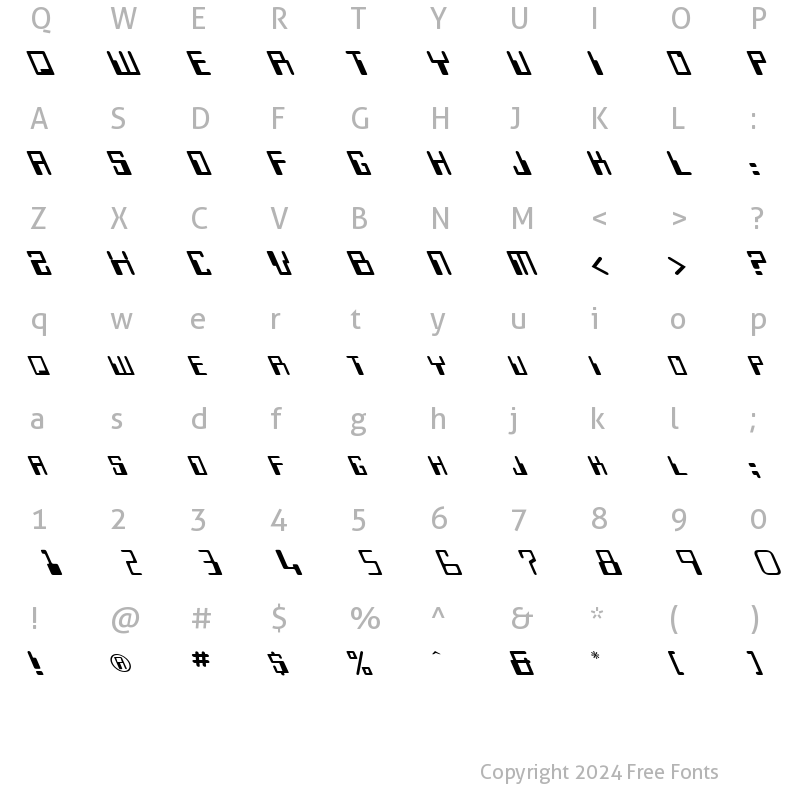 Character Map of Keypunch Leftie Regular