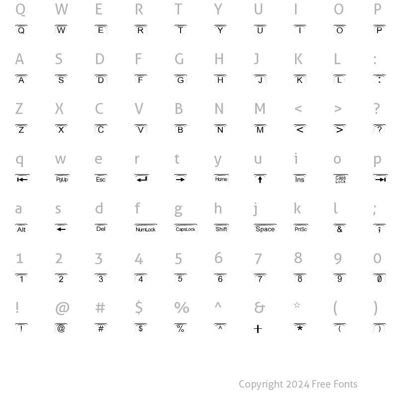 Character Map of KeyZ Regular