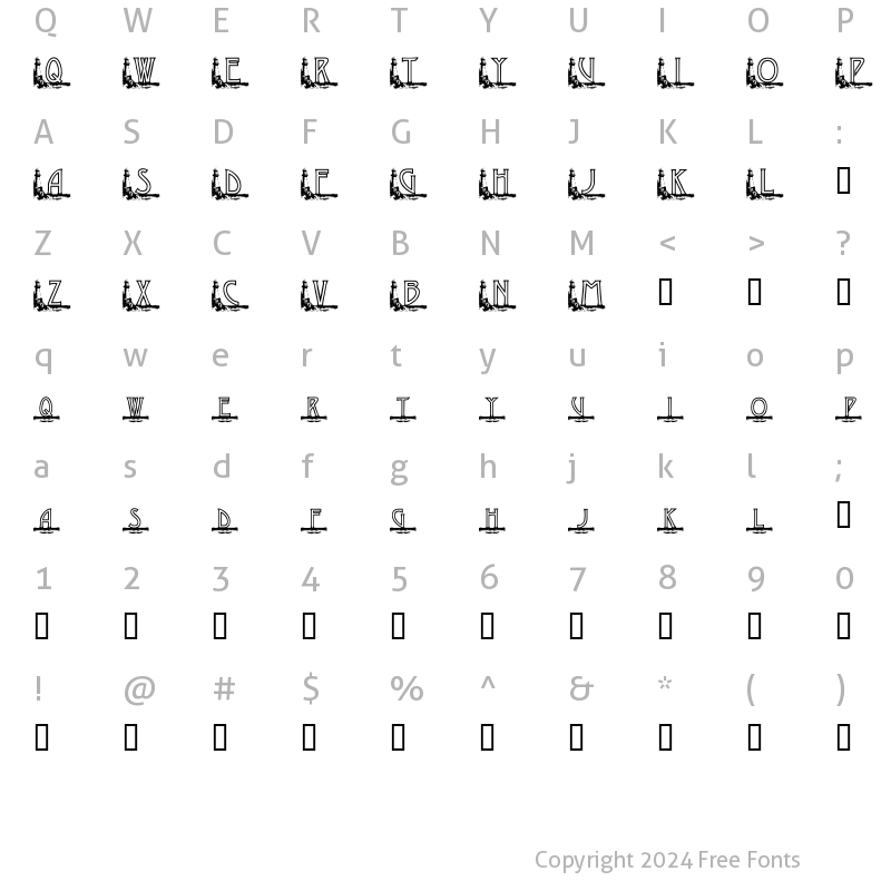 Character Map of KG GAYLES LH Regular