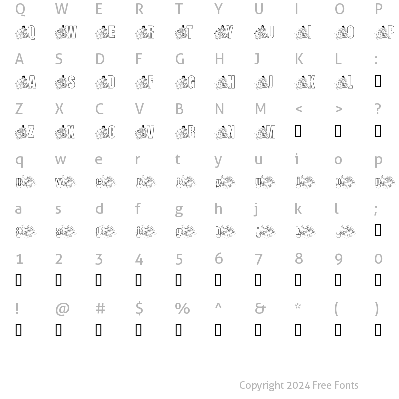 Character Map of KG Pup Regular