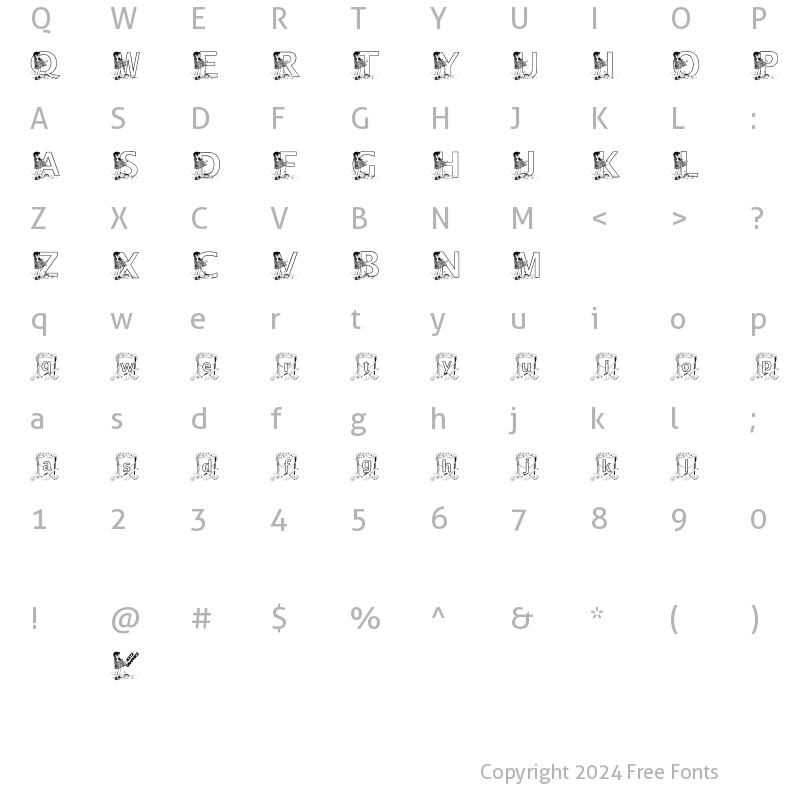 Character Map of KGBEACH1 Regular