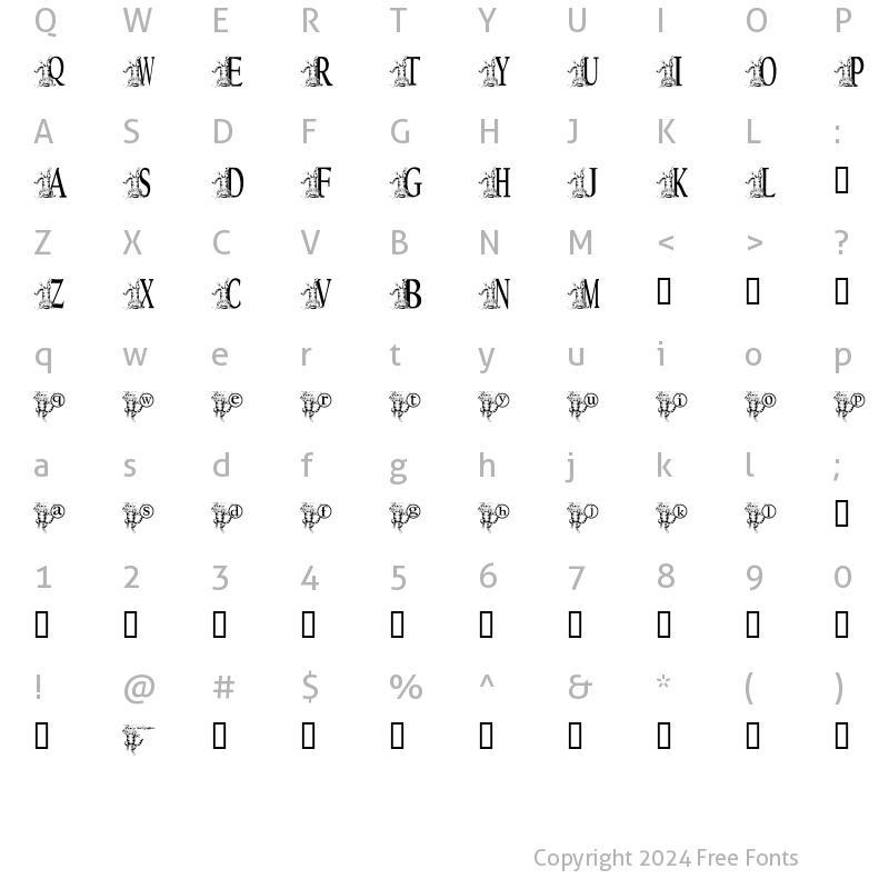 Character Map of KGKATZ2 Regular