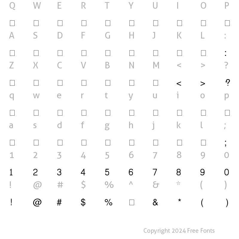 Character Map of Kh SN Kampongsom Regular