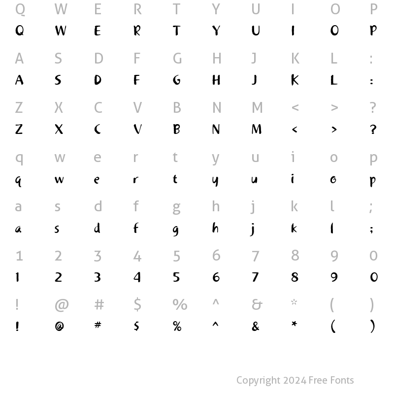 Character Map of KhakiOne Roman