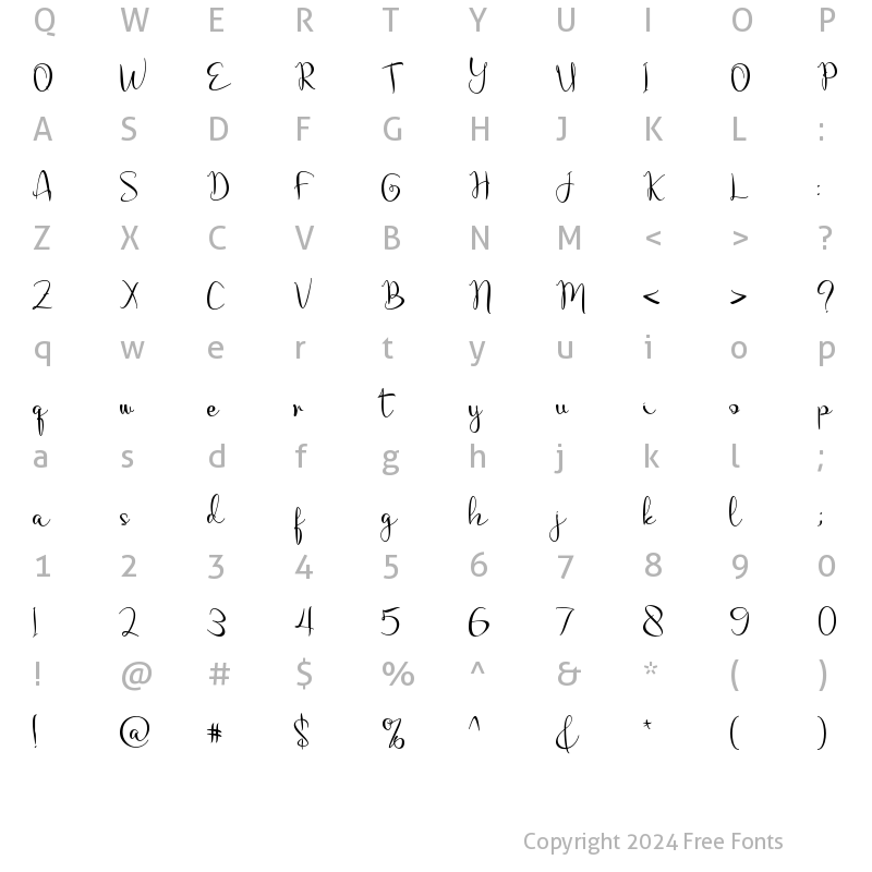 Character Map of Khallea Regular