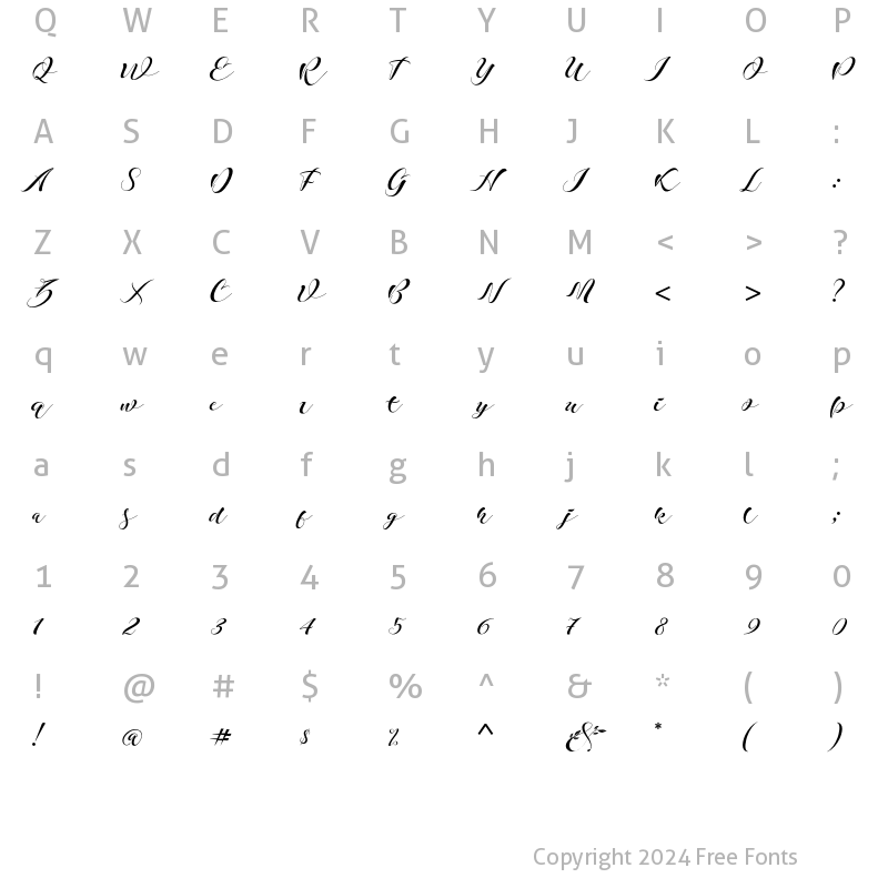 Character Map of Khansa Regular