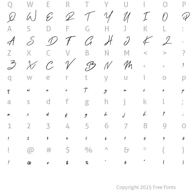 Character Map of Khatulistiwa Regular