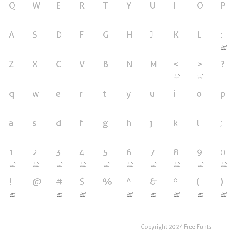 Character Map of Khayal Regular