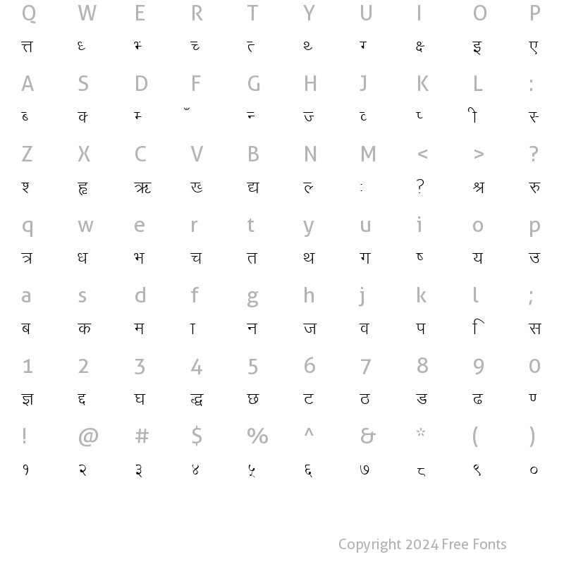 Character Map of khelkud Regular