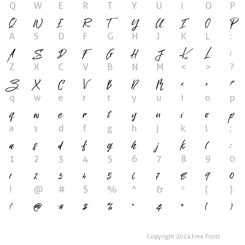 Character Map of Kick Hornet Regular