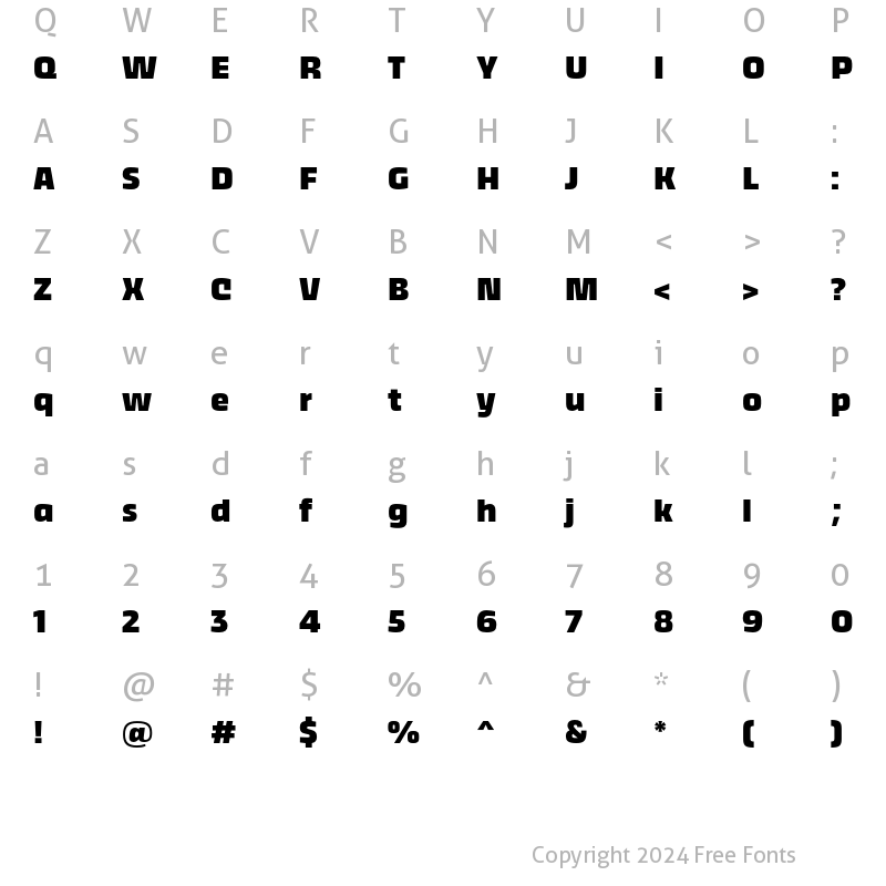 Character Map of Kicker Extrabold