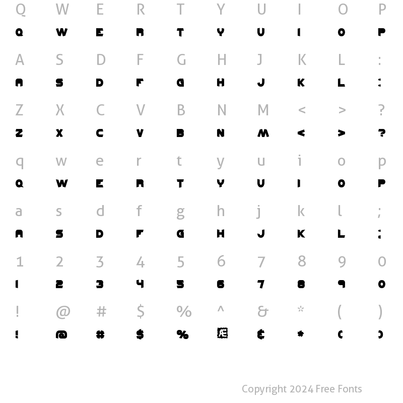 Character Map of Kickflip (BRK) Regular