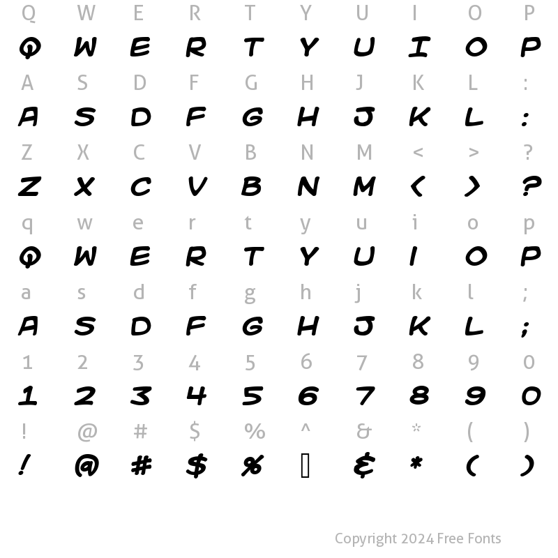 Character Map of Kid Kosmic Bold