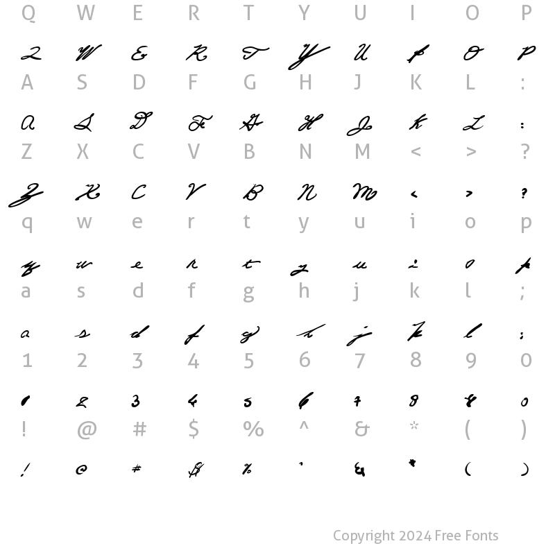 Character Map of Kid Written Regular