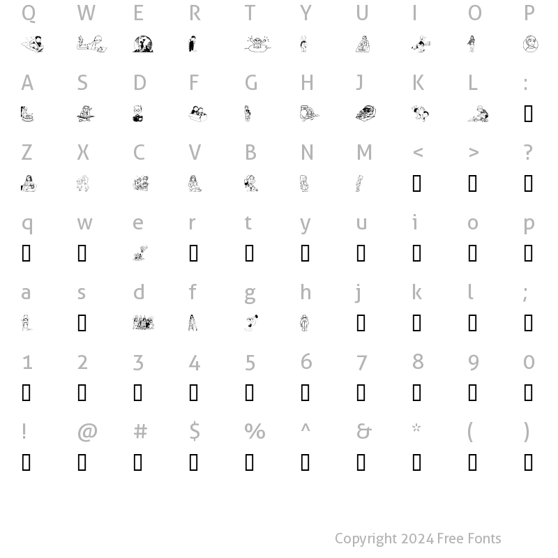 Character Map of KiddieClip 1 Regular