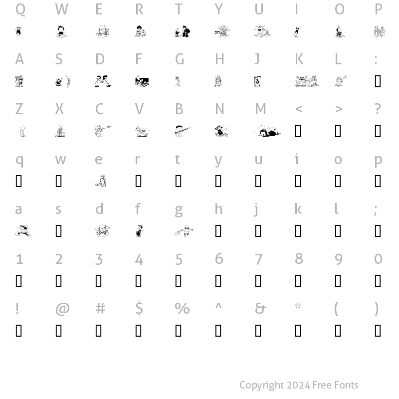 Character Map of KiddieClip 2 Regular