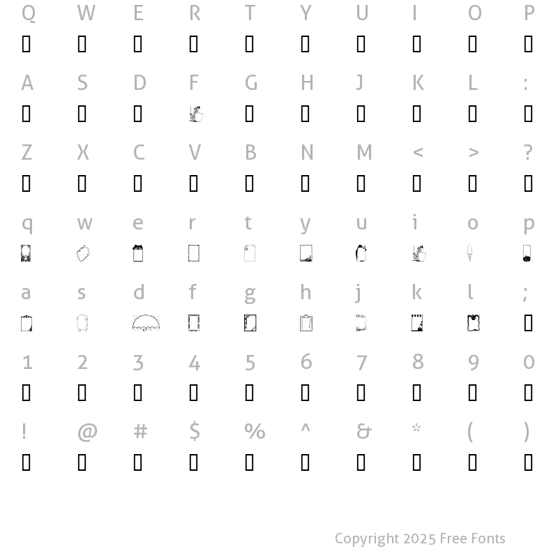 Character Map of KiddyFrames Regular