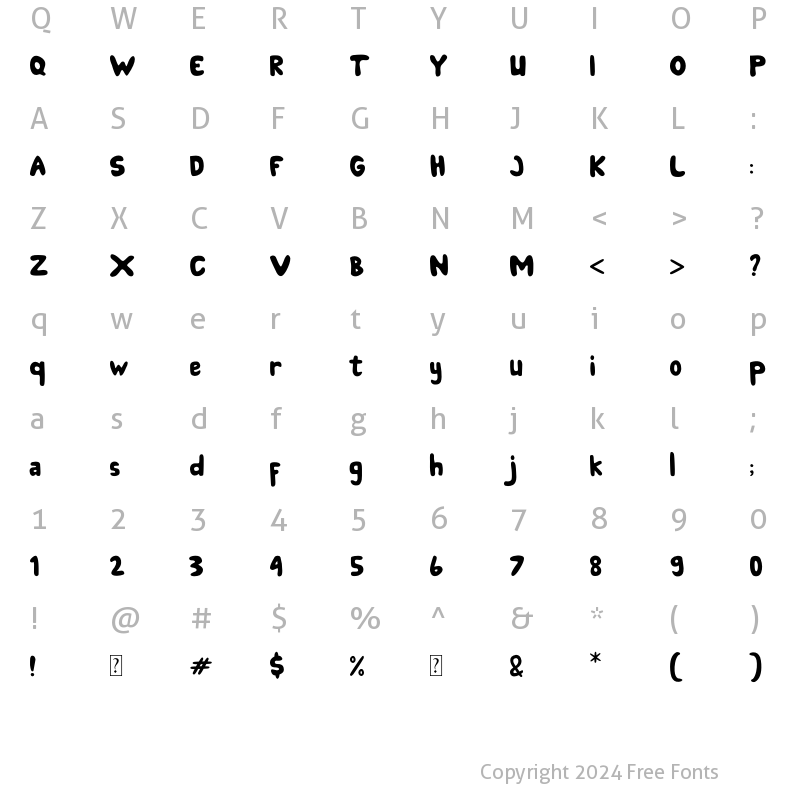 Character Map of KIDERSUN Regular