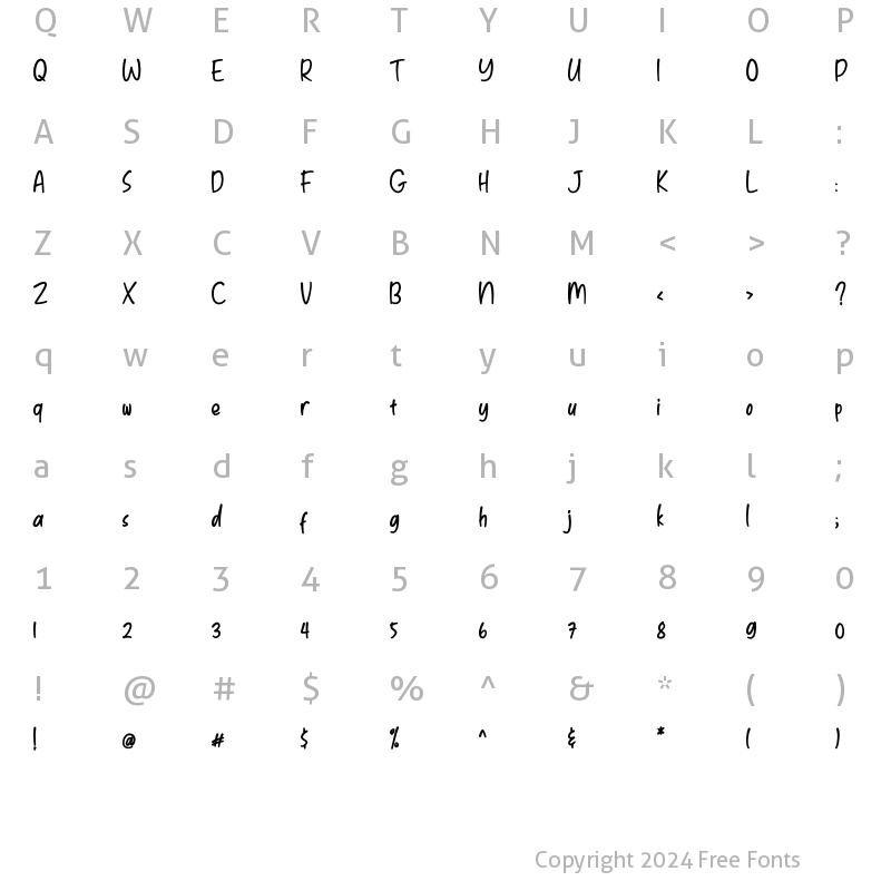 Character Map of Kidie Monster Regular