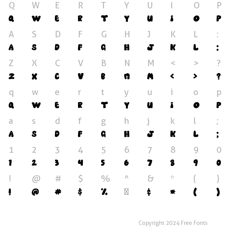 Character Map of Kido Regular