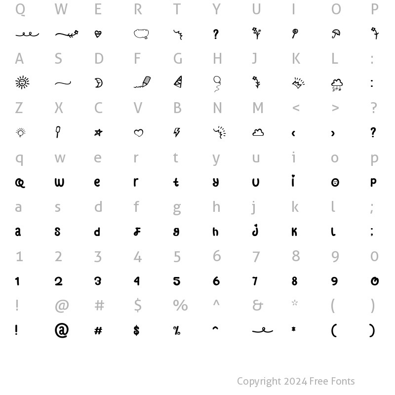 Character Map of kids creative Regular