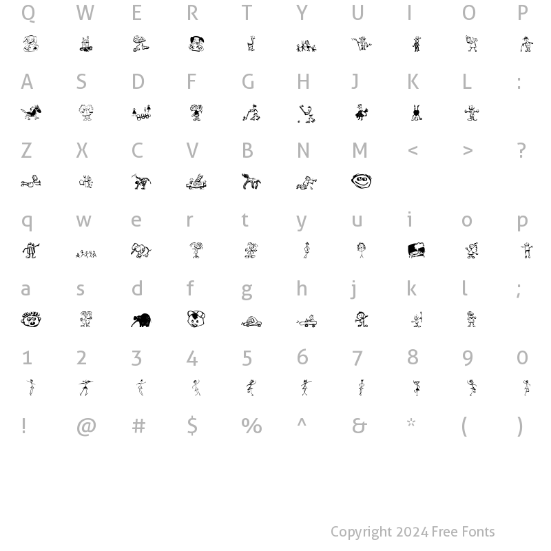 Character Map of KidsDrawings Regular