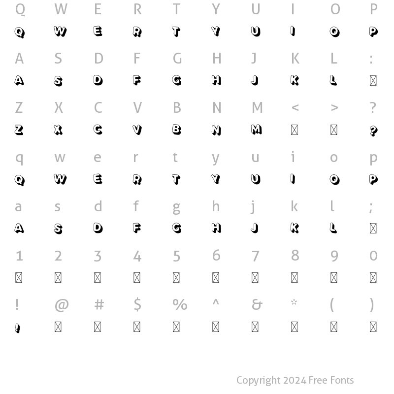 Character Map of KidsZone Color