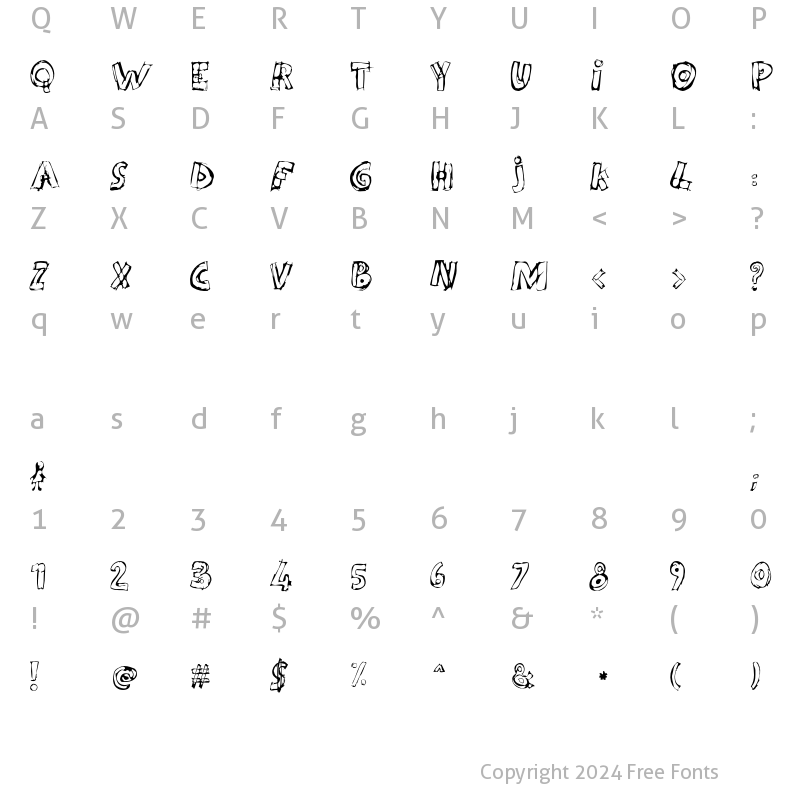 Character Map of Kidy Caps Regular