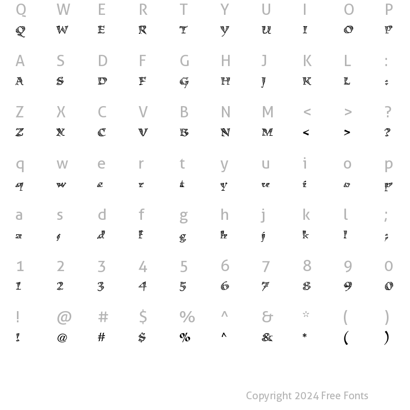 Character Map of Kigali Std Zig Zag