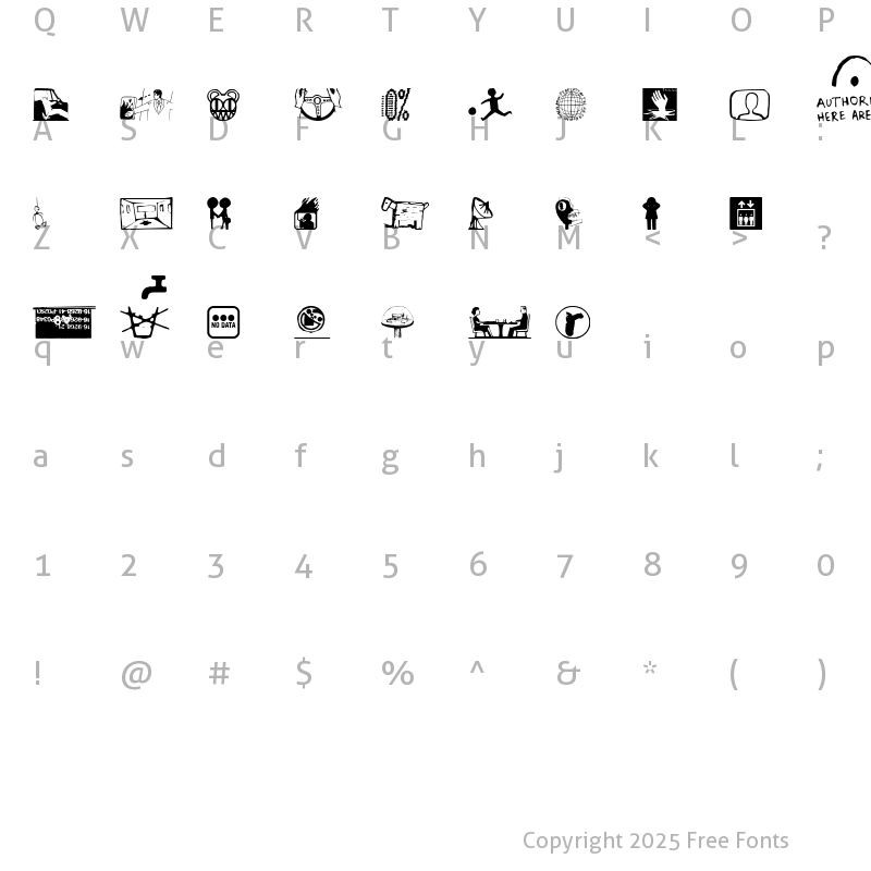 Character Map of kil_me_sarah Regular