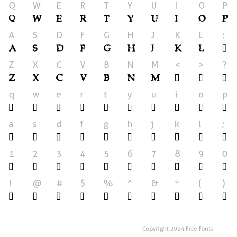 Character Map of Kilaver Regular