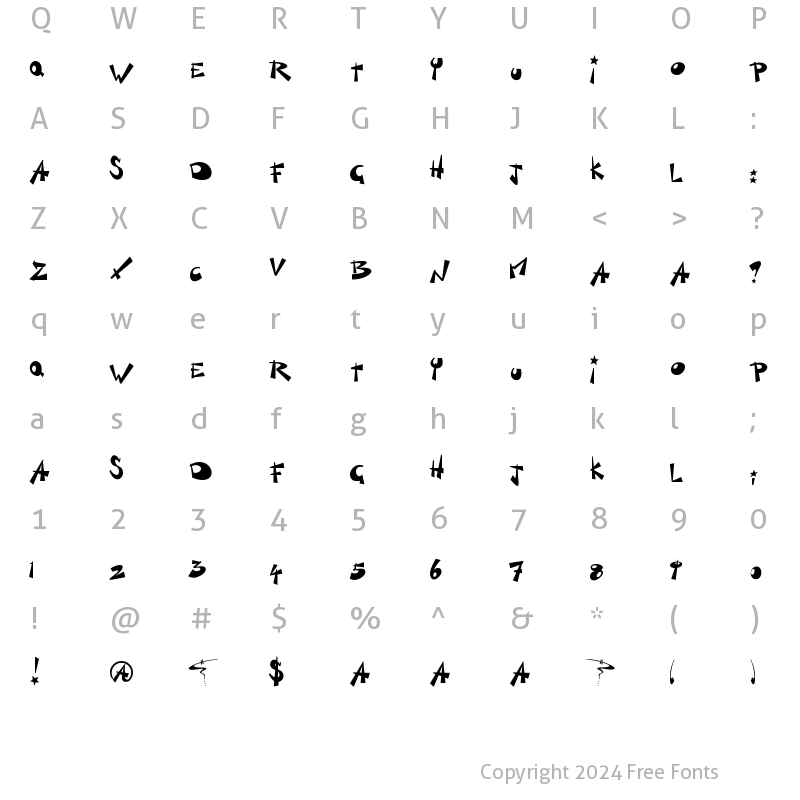 Character Map of Kill Switch Regular