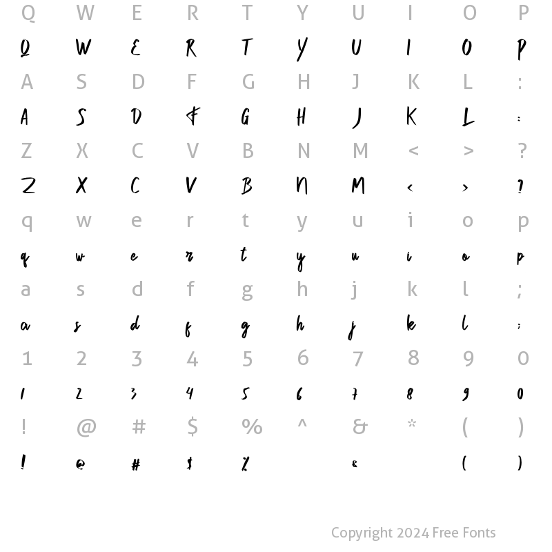 Character Map of KillBee Regular