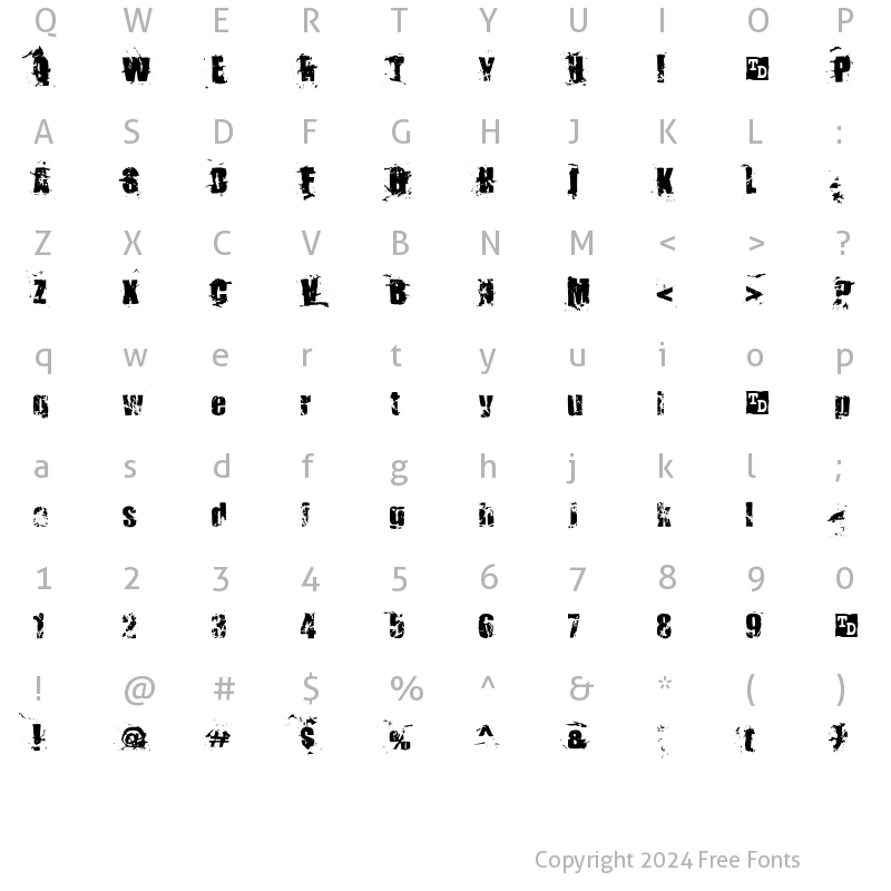 Character Map of Killer Ants Trial Version Regular