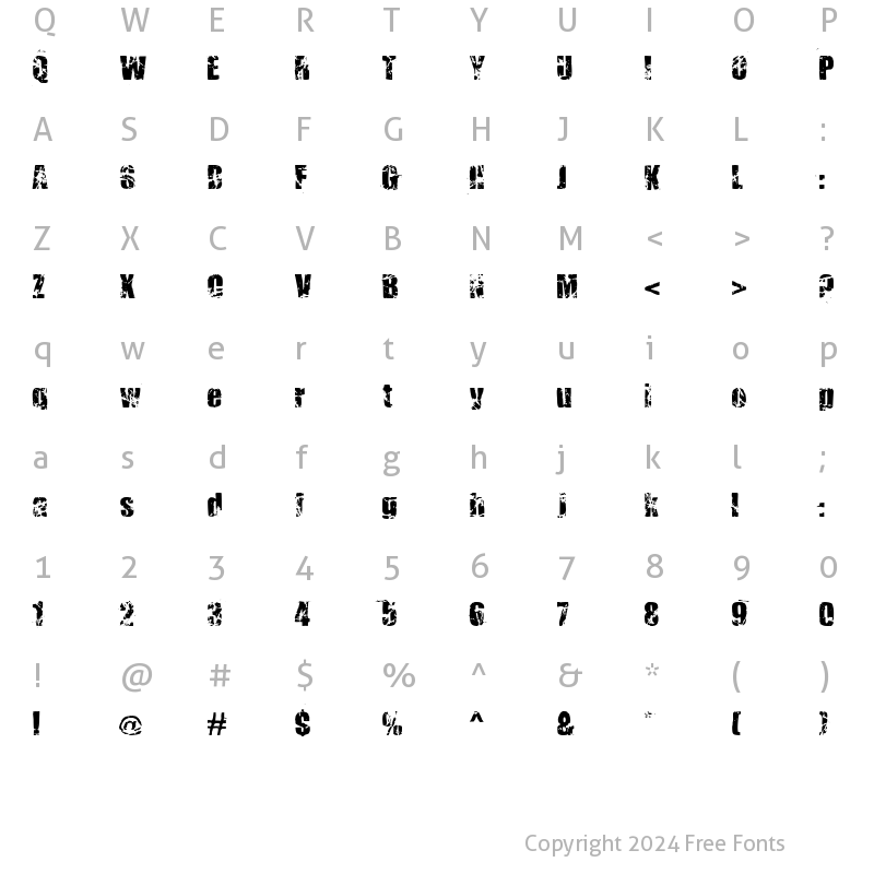 Character Map of KillerAnts Regular