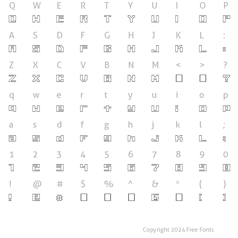 Character Map of Kiloton Outline Normal