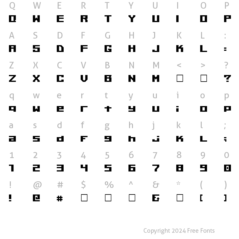 Character Map of Kiloton v1.0