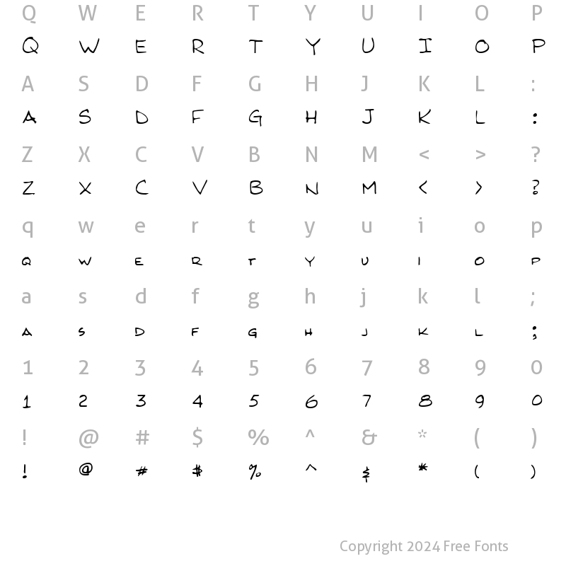 Character Map of Kilroy Was Here Normal