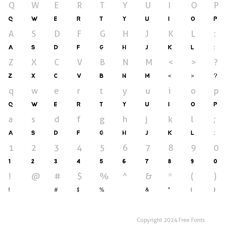 Character Map of Kilton Regular