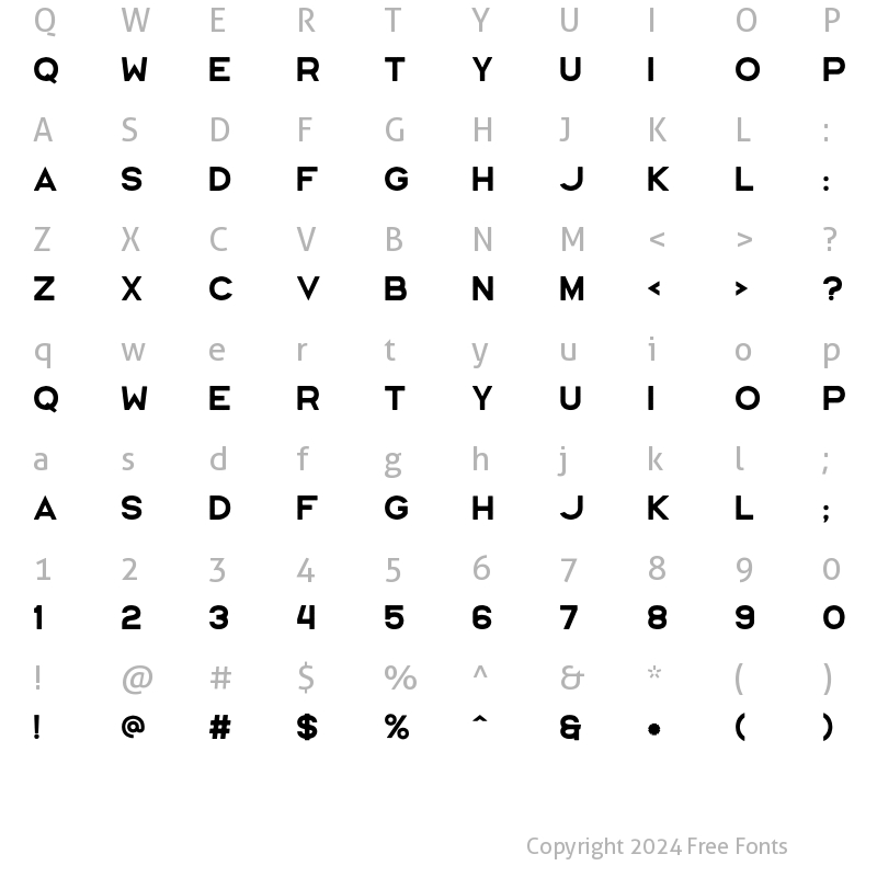 Character Map of Kimmell_Rough_Font Regular