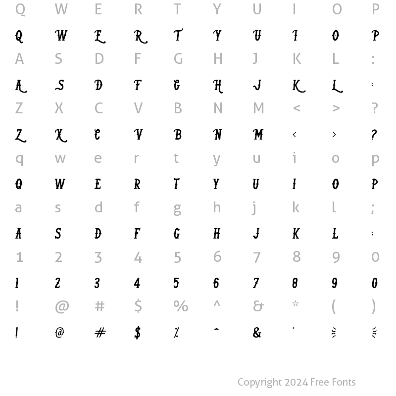 Character Map of (Kind Of Rock) Regular