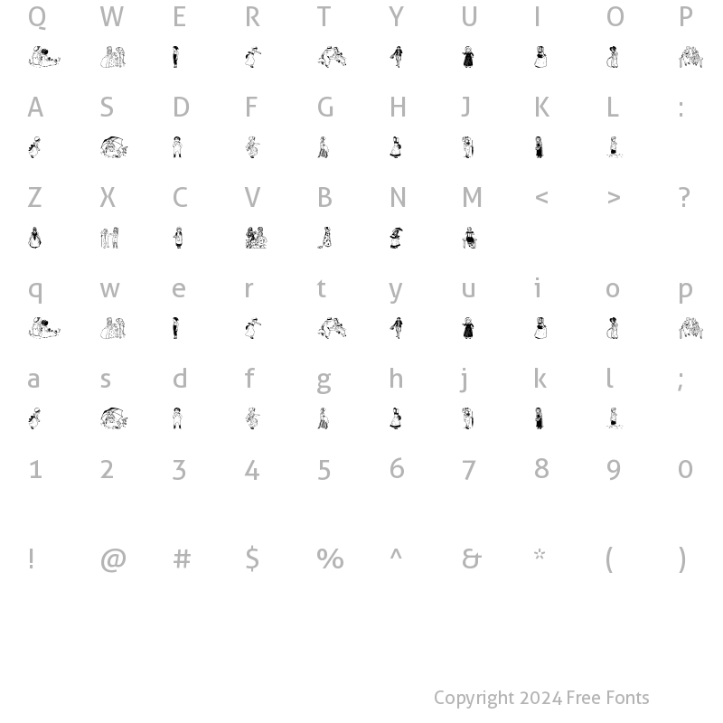 Character Map of Kinder-Vignetten Regular