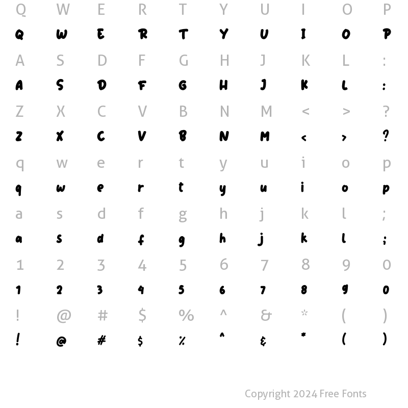 Character Map of Kinderland Regular