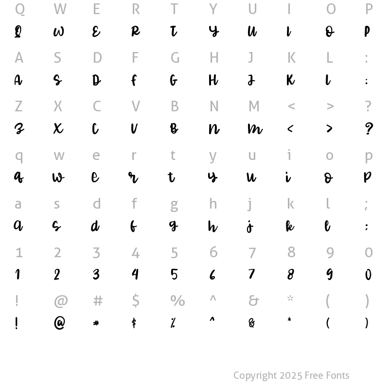 Character Map of KindFlavor Regular