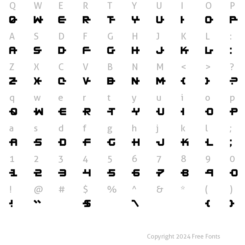 Character Map of Kinex X Regular