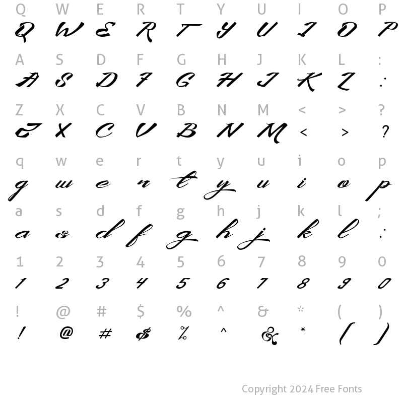 Character Map of King City Logo Type Regular