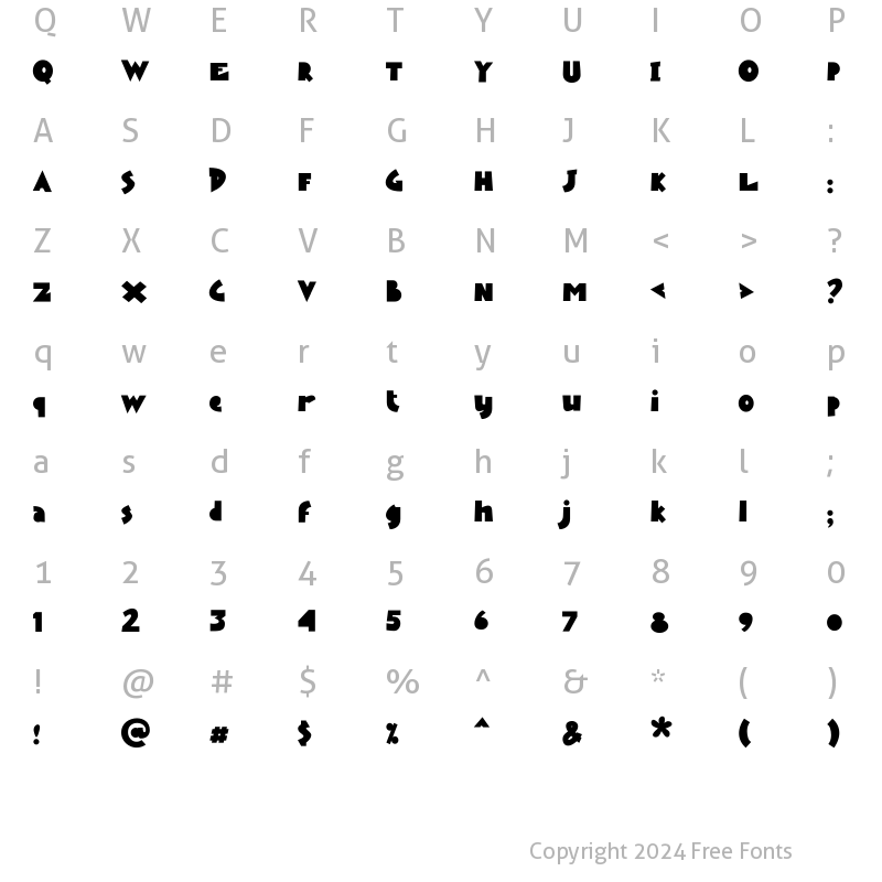 Character Map of King Ping Sans Regular