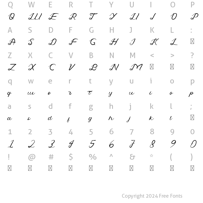 Character Map of King Point Regular