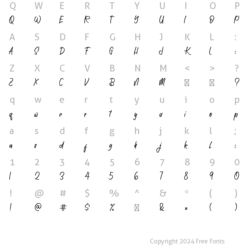 Character Map of King Sirajudin Regular