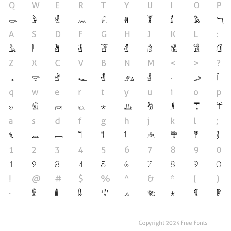 Character Map of King Tut Regular